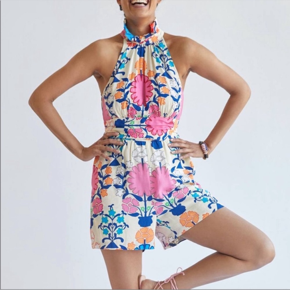 Anthropologie romper plenty by tracy Reese poppy jumpsuit